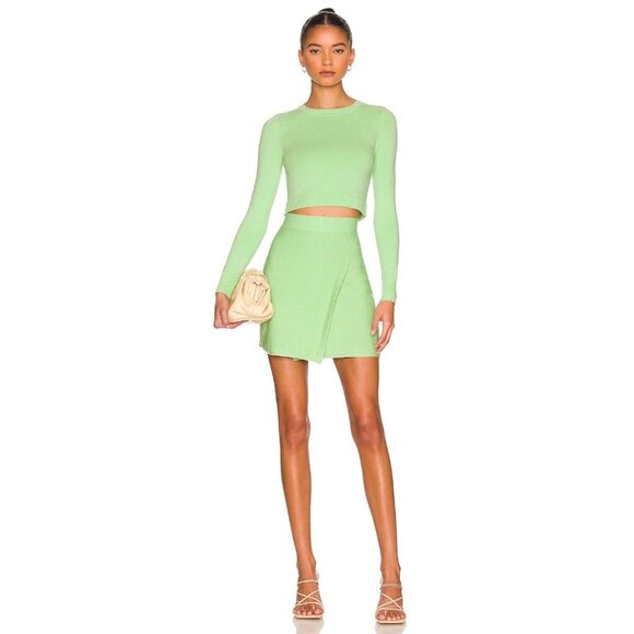 JoosTricot Dresses & Skirts - JoosTricot x REVOLVE Mini Skirt Honeydew Green Draped
